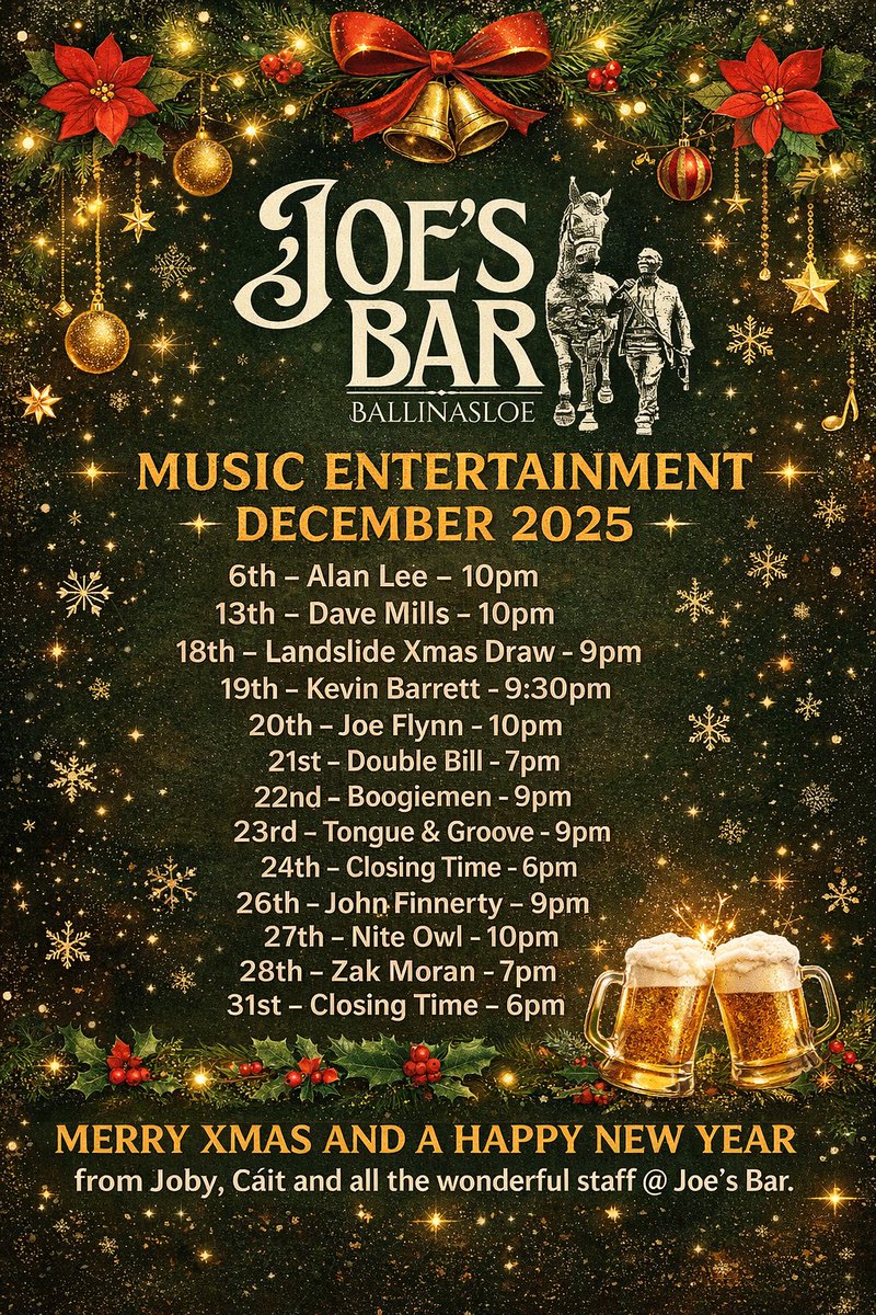 JobyKelly's tweet photo. Joe’s Bar Festive Music Entertainment 🎄 https://t.co/TYUbnlpLqN