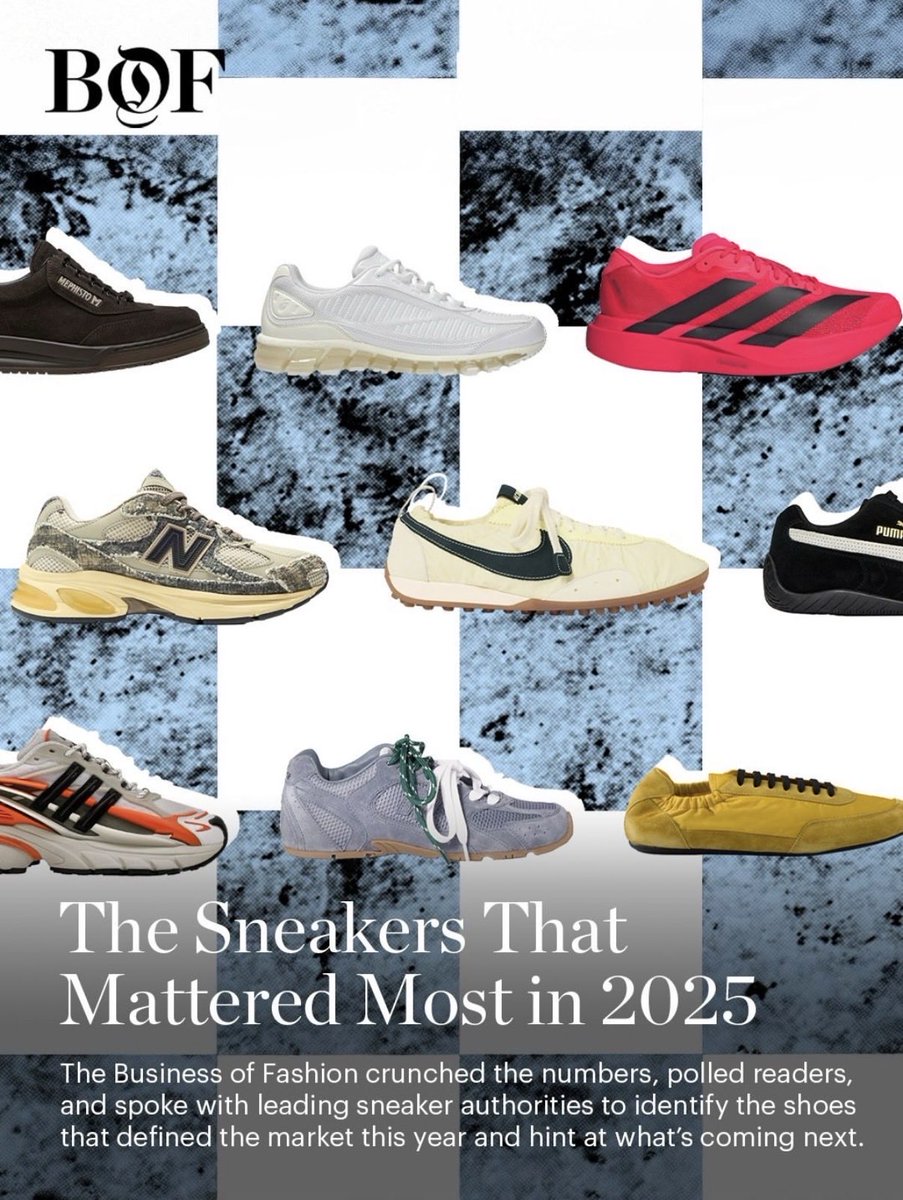Lei_Takanashi's tweet image. For @BoF, me and @MikeDSykes joined forces to take on the a SOTY (Sneaker of the Year) convo. 

There’s a good reason why this isn’t a list or a ranking with a “winner.” 

It’s a deep, data journalism-driven dive, that explains what moved sneakers in 2025 and what comes next.