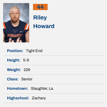 The best I watched this year, live or on stream, was Riley Howard of Wheaton. Absolute thumper.

Bonus points for having the most fullback looking headshot imaginable, and for being from a town called "Slaughter." Very fullback of him.
#d3fb