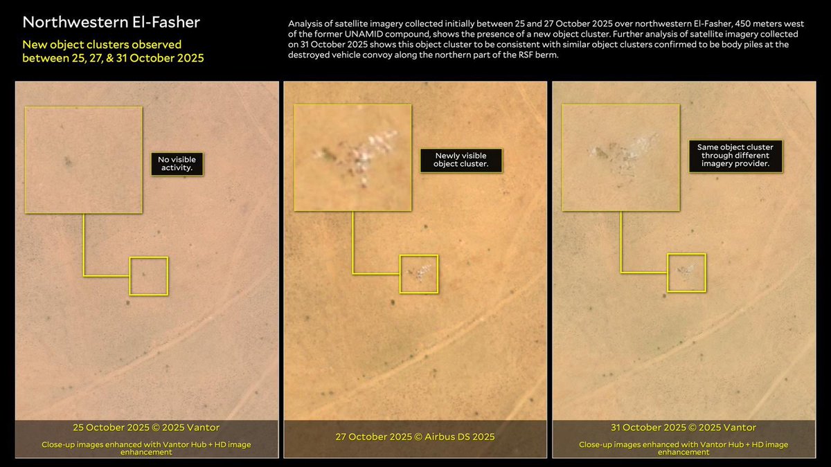 Himma0099's tweet image. 🇸🇩 #Sudan

🚨 Extremely Serious Human Rights Report 🚨:

🔗✅ The documented records and verified evidence prove that the Rapid Support Forces ( #RSF )

✅ carried out widespread and systematic mass killings against civilians in
the city of #ElFasher – #Sudan

According to the