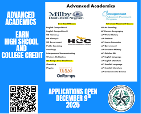 Attention Future Buffaloes! We are currently taking Magnet/CTE applications for 2026-2027 School Year. Phase 1 applications are open Dec 9, 2025 through Feb 27, 2026. If you have any questions, please contact Mrs. Cardenas in the Magnet Office 713.928.7401 choosehisd.my.site.com/Apply/SiteLand…
