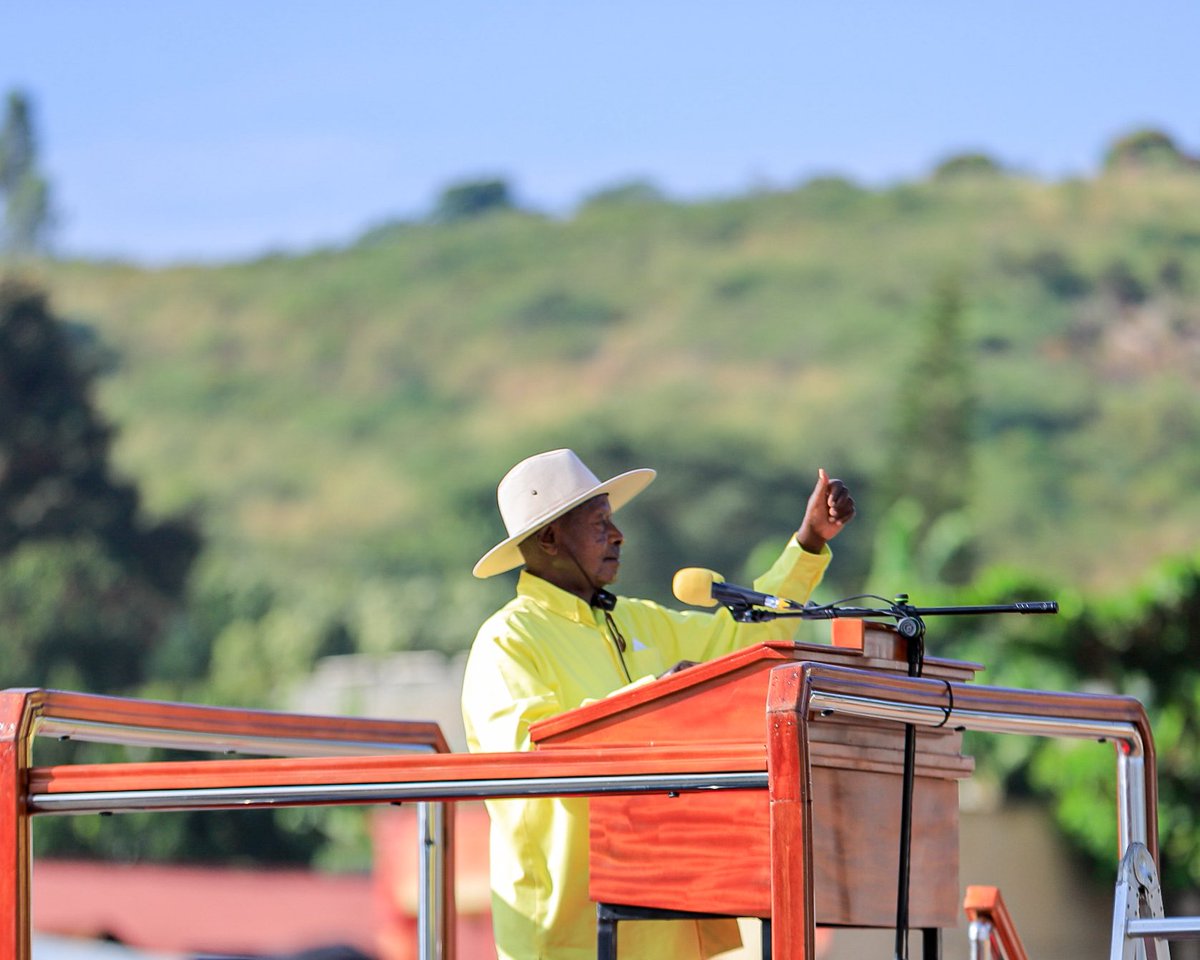 KagutaMuseveni's tweet photo. In Kiboga, I met the children of our fighters and reminded them that elections are about trust and capability. Leadership is not a game. When a country makes wrong choices, the people suffer. From Independence in 1962 to the wars of 1966, 1971, 1979, 1981 and 1986, Uganda paid a heavy price for poor decisions.

That history is why decision-making must never be taken lightly. I therefore presented the NRM Manifesto for 2026–2031 with confidence. The NRM is capable. We are not jokers. What we promise, we deliver, and what we reject, we firmly reject.