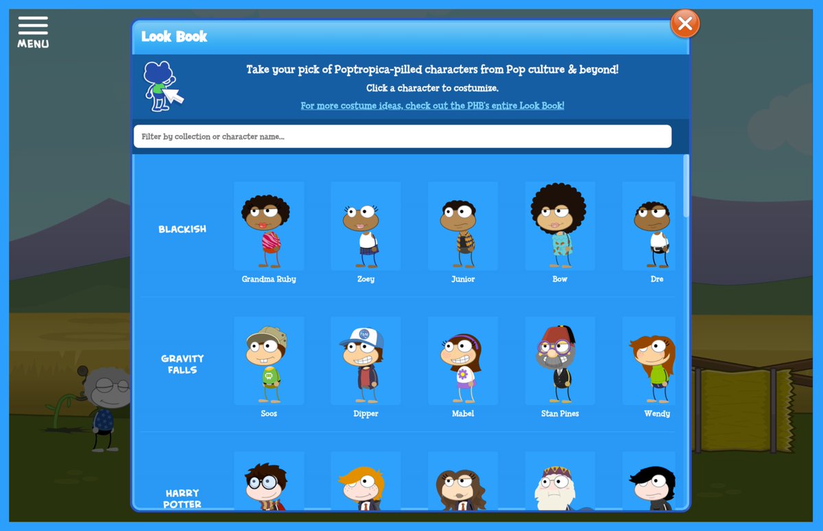 Pop_Legacy's tweet photo. Its time to up your Poptropican’s outfits! Ever wanted to dress as your favorite media character? Now you can! The Look Book is now live! 🩵✨ https://t.co/83OrOYmCcN