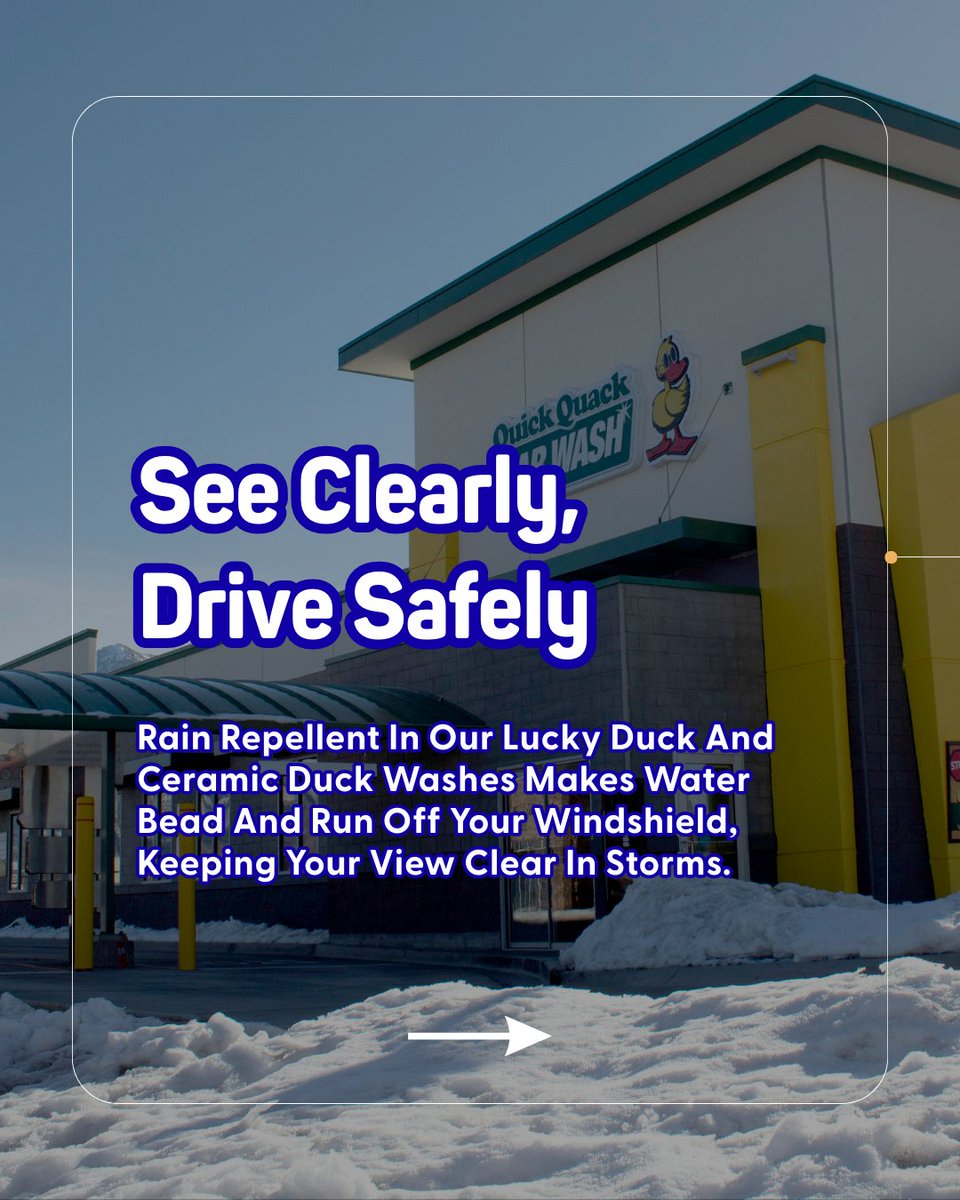 quickquack's tweet image. Winter roads can be tough on your car! Mud, salt, snow, and rain all build up fast. Quick Quack helps you protect your ride inside and out. ❄️
 
💧 Rain repellent keeps your windshield clear
🧽 Wash away grime, mud, and sticky residue
🛡️ Rust inhibitor shields your undercarriage…