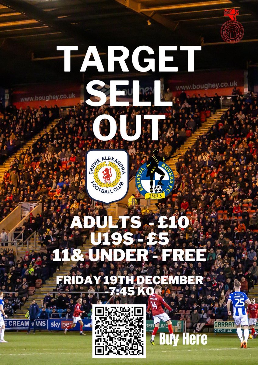 therailwaymensg's tweet image. Bristol Rovers update ‼️

📣Over 400 tickets sold today
📣Main Stand middle tiers selling out 
📣POP side has sold out blocks 
📣GRE is sold out

⚽️ Lets keep pushing and inviting people 
⚽️ Keep sharing these messages on WhatsApp groups 
⚽️ Retweet

🎟️ - eticketing.co.uk/crewealex/EDP/…