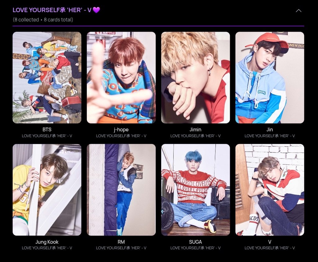COLLECTION COMPLETED ✨️ LOVE YOURSELF承 'HER' - V 🌷