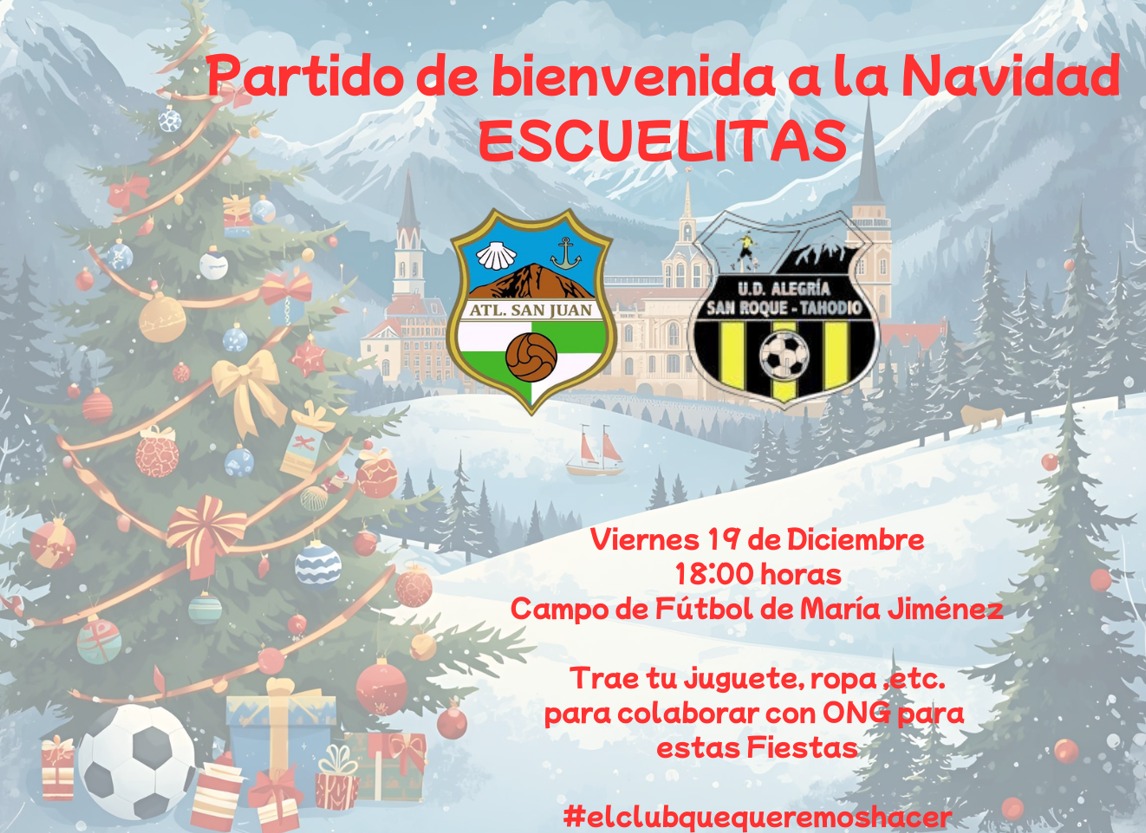 No faltes este viernes al partido de las escuelitas del Atlético San Juan y Tahodio. #elclubquequeremoshacer 🤍💚⚽❤️