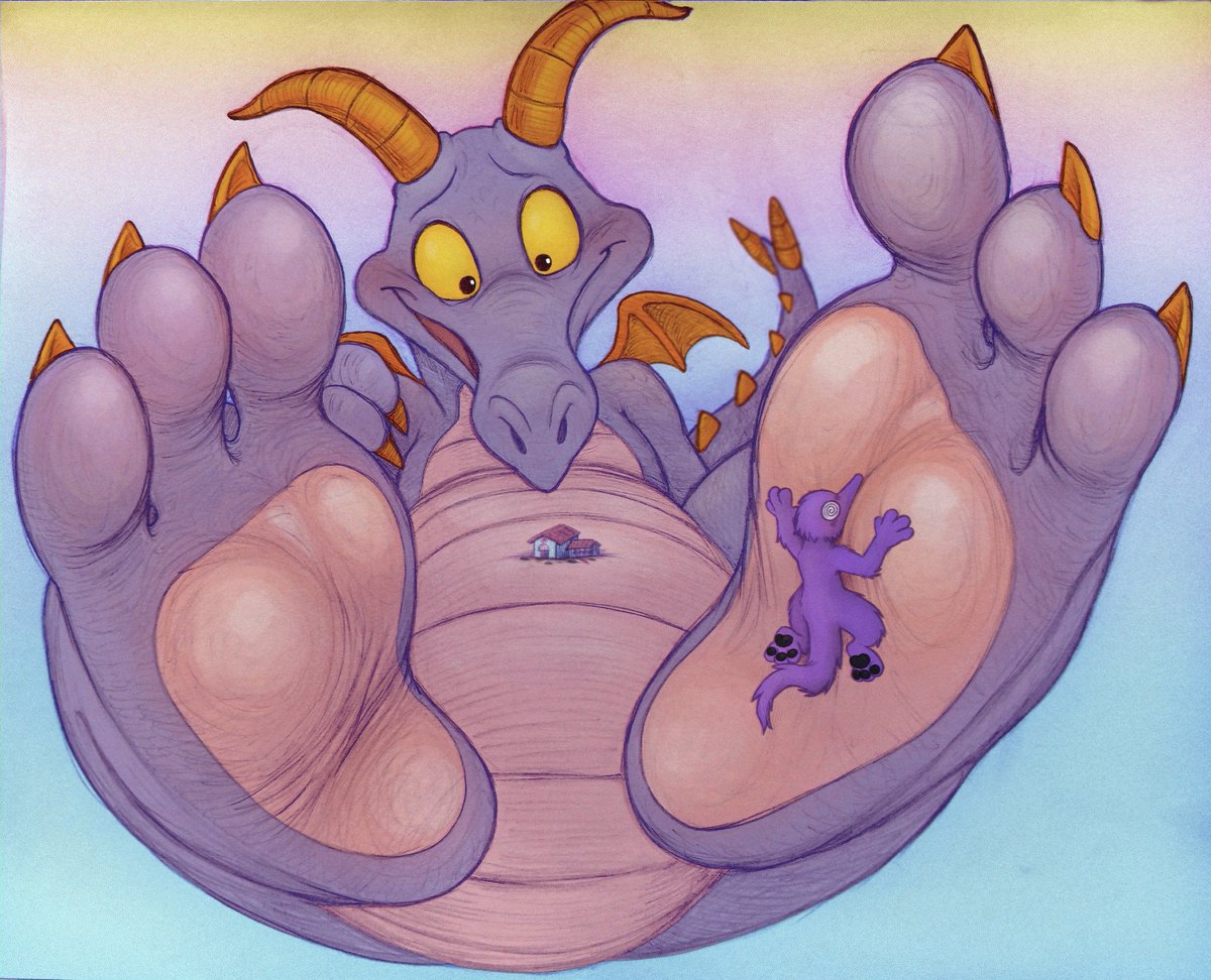 Dylworm's tweet photo. While Figment can do plenty of things, the only thing he can't do is hold back, especially his size.

Imagine if this wasn't the limit of his size, otherwise everything looks like dots to him.

Art by @zenikat, more alts on his bluesky! https://t.co/F9xeIcX1sh