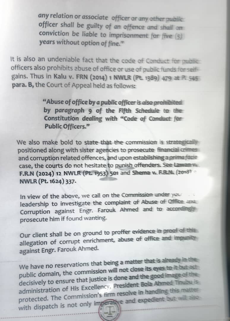 BREAKING: Dangote submits petition against the Managing Director of the Nigerian Midstream and Downstream Petroleum Regulatory Authority (NMDPRA), Ahmed Farouk, to the Independent Corrupt Practices and other Related Offences Commission (ICPC), accusing him of corruption and
