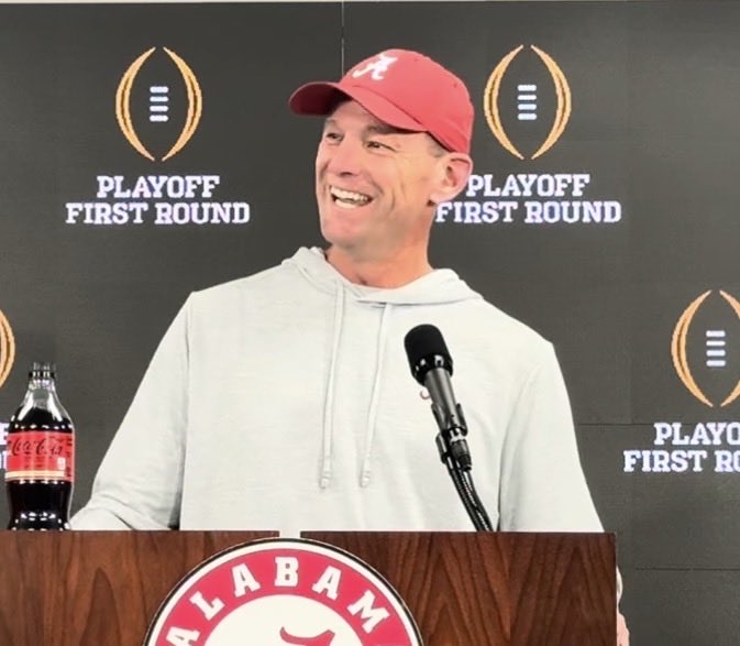 I’d say Kalen DeBoer looks pretty happy in Tuscaloosa.
