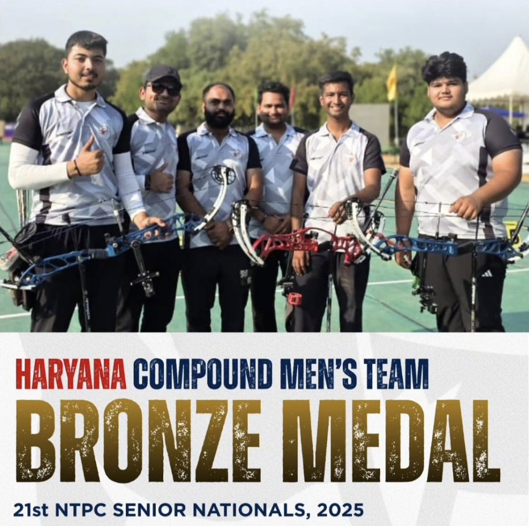 SAI NCOE Sonepat Archers shine at the Senior National Compound Archery
Gold: Abhishek Verma, Aman Saini, Ritik Chahal (Team)
Silver: Abhishek Verma (Individual), Sakshi Choudhary (Indiv.,) Pragati (W Team)
Bronze: Abhishek Verma (Men – Double), Madhura Dhamgonker (W Ind. &amp; Team)