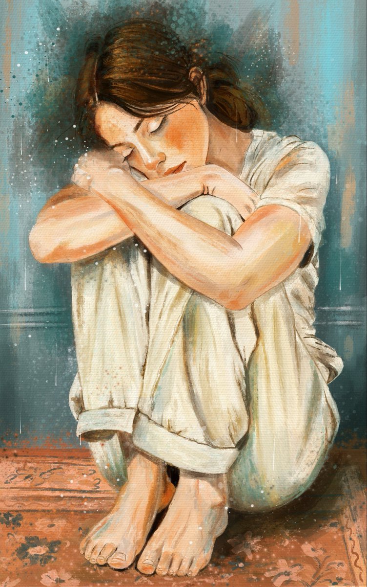 Happy #TEZOSTUESDAY ✨
The Weight of Relief 

This art is about calm after the storm. It shows the deep peace you feel when you finally take a moment for yourself. Check out the strong Chiaroscuro light and oil texture
2/2 
3 xtz

objkt.com/tokens/KT1MXUF…

#TezosArt #DigitalPaint