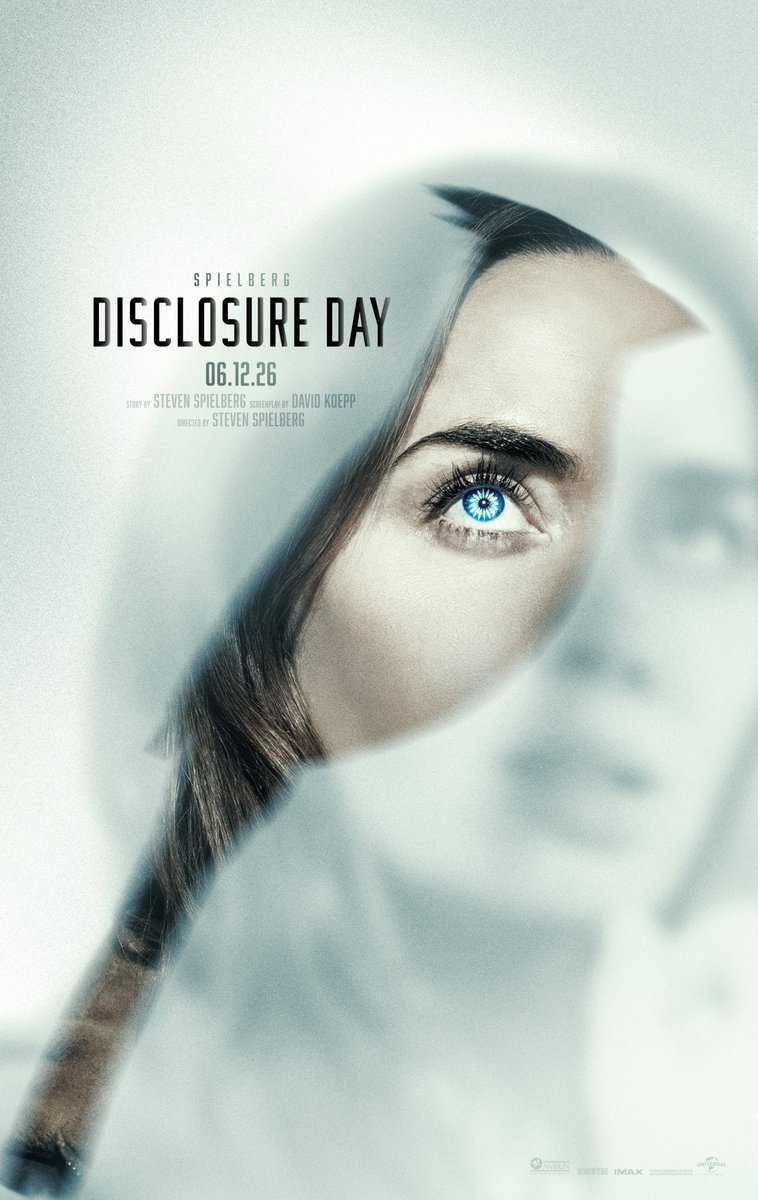 스티븐 스필버그 감독 <Disclosure Day> 첫 포스터

에밀리 블런트, 조쉬 오코너, 콜린 퍼스, 이브 휴슨, 콜먼 도밍고, 와이엇 러셀 출연

미국 2026년 6월 12일 개봉