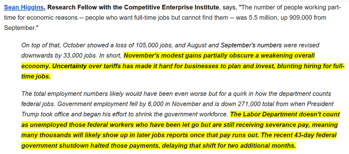 Two interesting points here about the new jobs report, via <a href="/SeanGHiggins/">Sean Geary Higgins</a> of <a href="/ceidotorg/">Competitive Enterprise Institute</a>