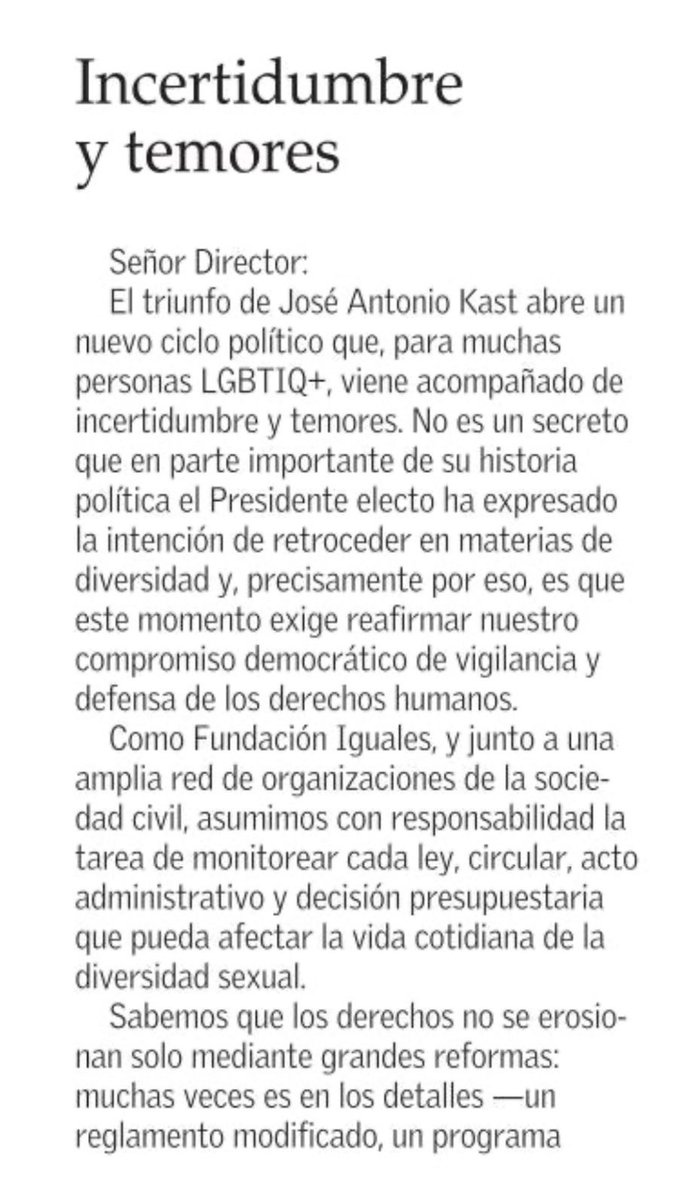 sebastian_gray's tweet photo. Fundación @IgualesChile ante la incertidumbre: mantendremos vigilancia y defensa permanentes de los derechos civiles. https://t.co/U3KiVcy38H