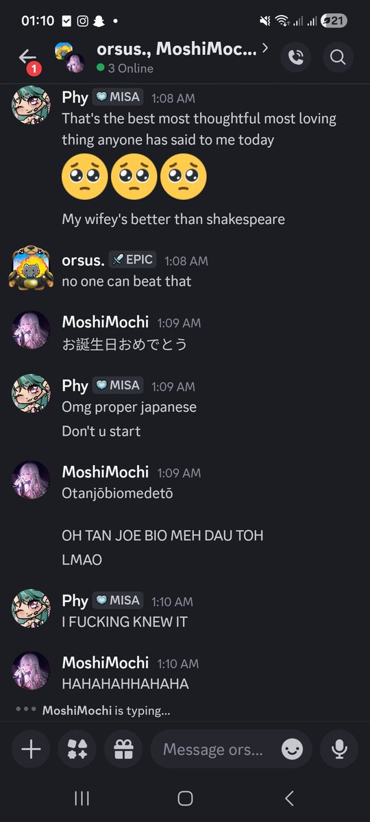 Phytuber's tweet photo. This is how my wife wishes me happy birthday @MoshiMochi03 https://t.co/3shYFIbQPk