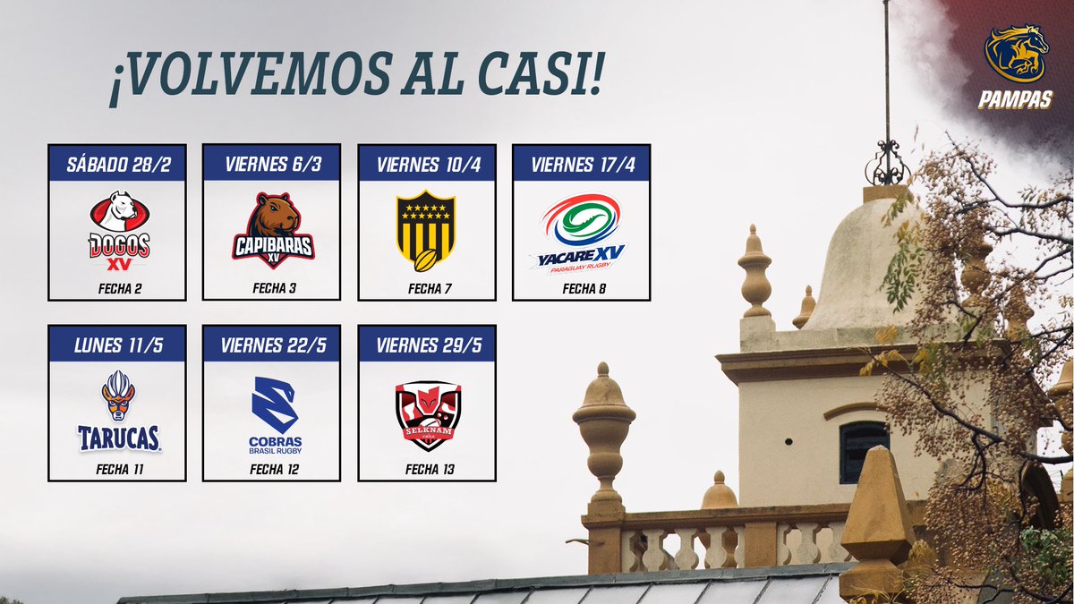 ¡Nuestros partidos en casa! 🐎 ¡2026 en el CASI!

¡Se viene Pampas! 🫡