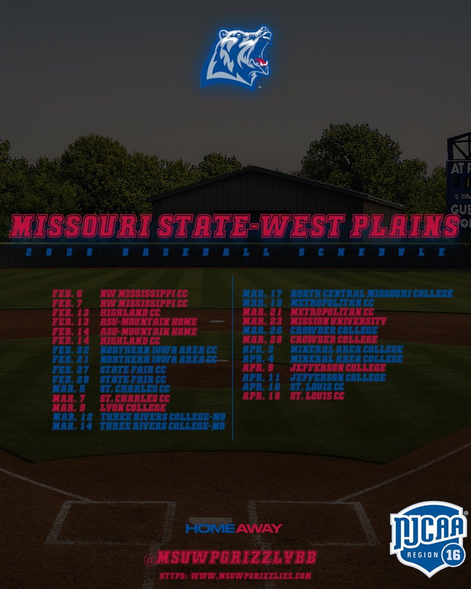 MSUWPGrizzlyBB's tweet image. 🚨Spring 2025-2026 Schedule🚨
We are 52 days away from opening weekend (Feb 6th and 7th) @ NWMCC! 
67 days from Home Opener!!🐻