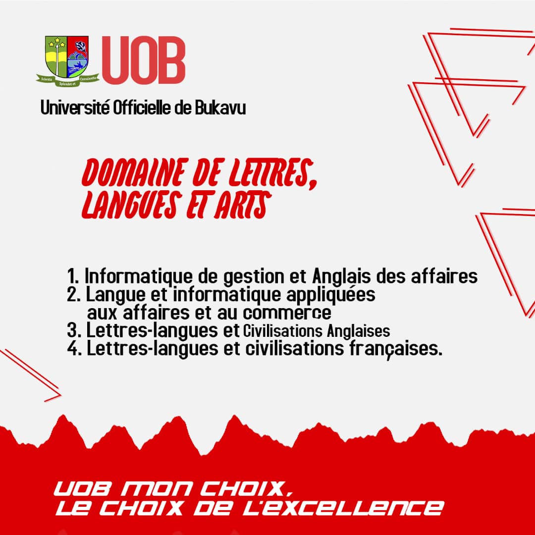 UOBukavu's tweet photo. ๐๐จ๐ฎ๐ญ ๐ฌ๐๐ฏ๐จ๐ข๐ซ ๐ฌ๐ฎ๐ซ ๐ฅ๐ ๐๐จ๐ฆ๐๐ข๐ง๐ ๐๐ ๐๐๐ญ๐ญ๐ซ๐๐ฌ-๐๐๐ง๐ ๐ฎ๐๐ฌ ๐๐ญ ๐๐ซ๐ญ๐ฌ (๐๐๐๐) ๐๐ ๐ฅ'๐๐๐
Ce lien donne tous les dรฉtails : https://t.co/OGsRbuNPxP
#UOB #DLLA https://t.co/wVBcOLeBWt