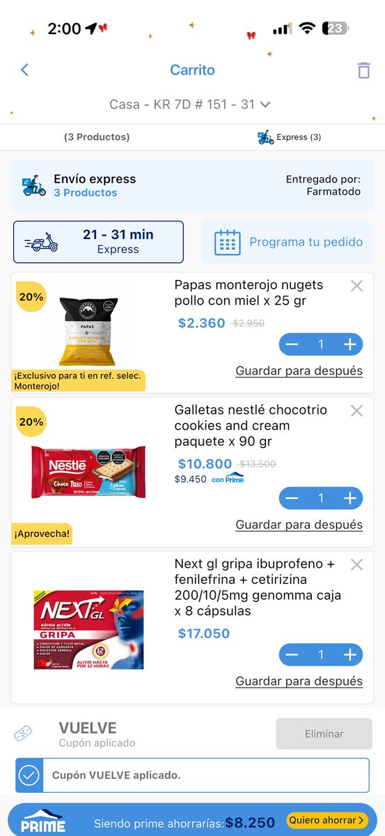 danielortz's tweet photo. @farmatodocol amable invitación a revisar los costos declarados en el checkout de su aplicación mobile. IBA a comprar 3 productos que la suma me daban 30.210 COP, y al revisar el costo del checkout aumenta cerca del 10% y pasan a tener costo total de 33.500 COP. @sicsuper PSI https://t.co/7D0StqForE