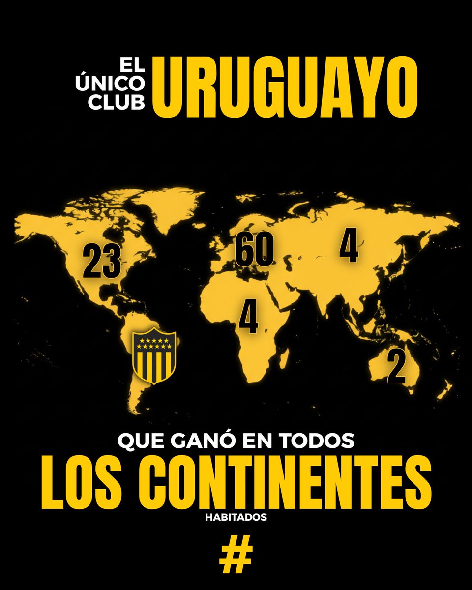 tendenciaCAP's tweet image. "Continentes"

Porque #Peñarol es el único club uruguayo que ganó partidos en todos los continentes habitados del planeta.