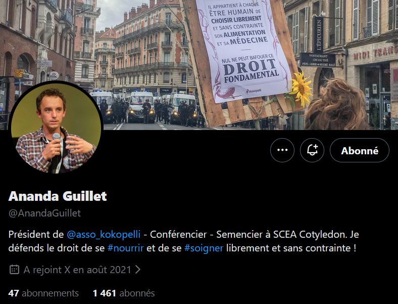 tvsudofficiel's tweet image. Plus de 1500 abonnés en quelques minutes pour Ananda Guillet @AnandaGuillet
- Conférencier - Semencier à SCEA Cotyledon. Je défends le droit de se #nourrir et de se #soigner librement et sans contrainte ! Président de @asso_kokopelli