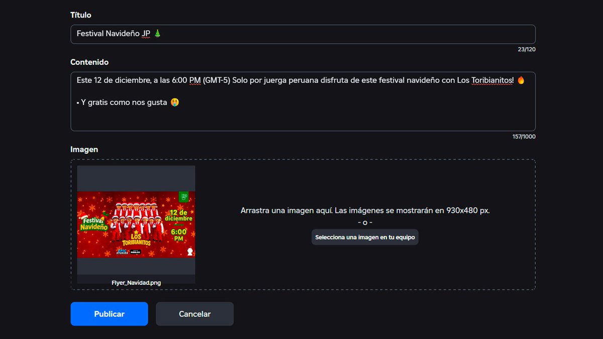 Como parte de la descontinuación de Guilded, #Roblox ahora permite publicar anuncios directamente desde los grupos, centralizando la comunicación dentro de la plataforma. 📢

Más información 🔗 devforum.roblox.com/t/create-commu…