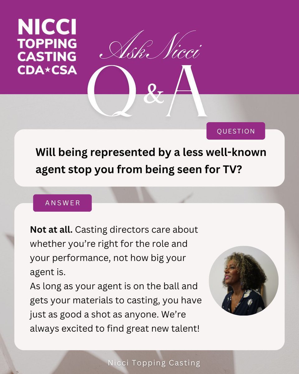 niccitopping's tweet image. Thank you so much to everyone who sent us questions in response to our story over the last few weeks!

We will be answering them one by one over the next few weeks, so please keep an eye on our social media channels:) 

#casting #castingdirector #actors #acting #commercial #tv