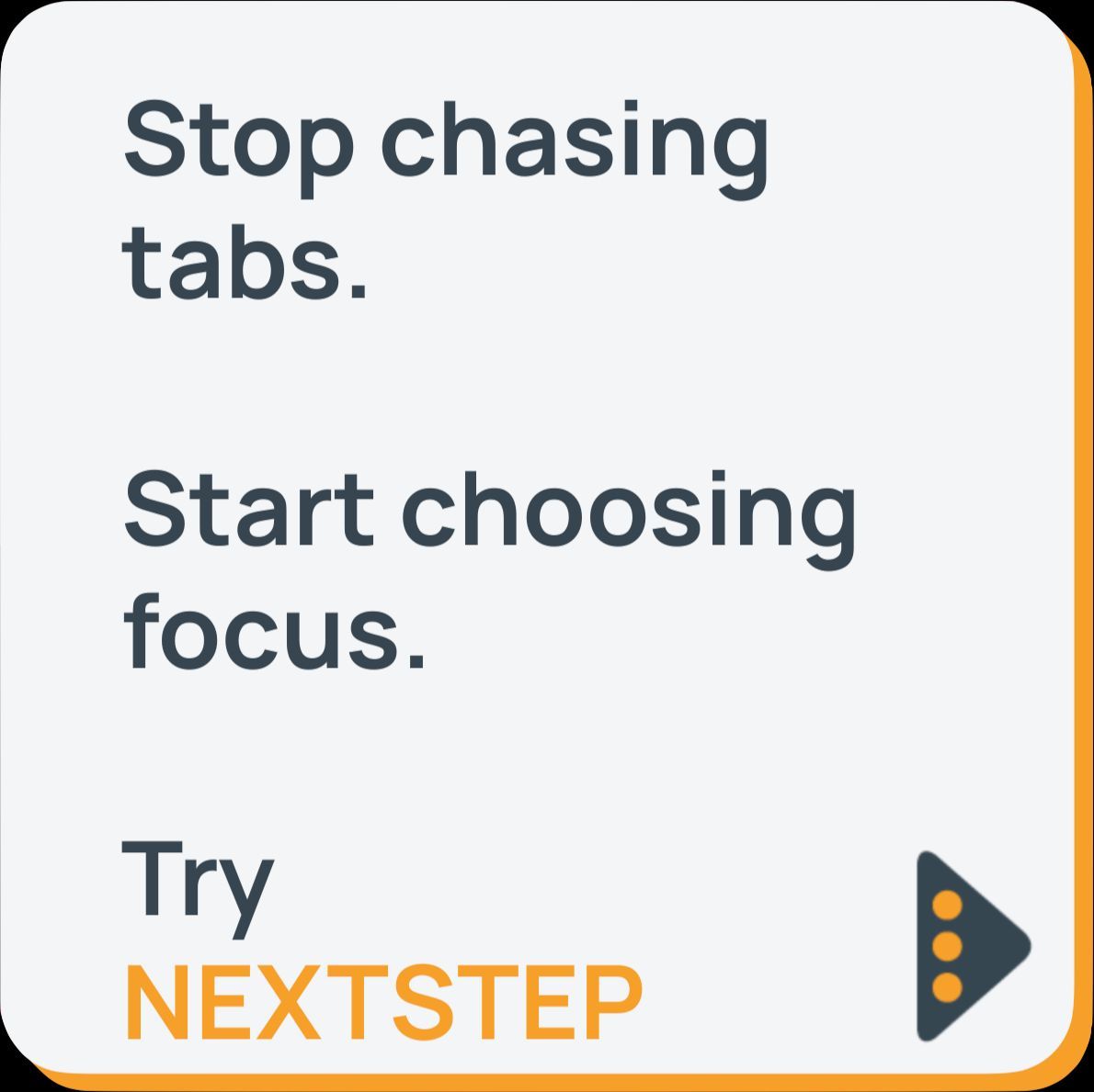 NextStep_x's tweet photo. Stop chasing tabs.
Start choosing focus.
Try NEXTSTEP. ⚡

#Productivity #SaaS #WorkSmarter #TeamTools #NextstepKnowledge https://t.co/1agZoiewU1