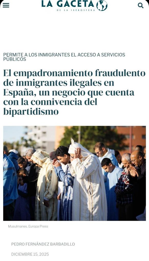 🇪🇸 | España | El empadronamiento fraudulento de inmigrantes ilegales en España, un negocio que cuenta con la connivencia del bipartidismo ( Psoe y PP ).