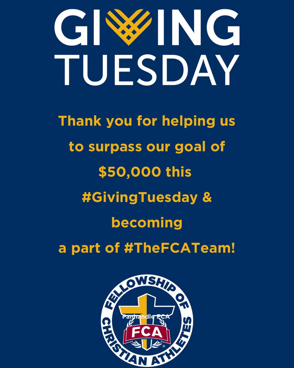 TXPanhandleFCA's tweet photo. Grateful doesn't begin to cover it! Your #GivingTuesday donation fuels our work to lead every coach and athlete into a growing relationship with Jesus Christ and His church. Thank you for being part of our community!"  

#GivingTuesdaycampaign #givingtuesdaycampaign2025 #fca https://t.co/McFIQRNYH1