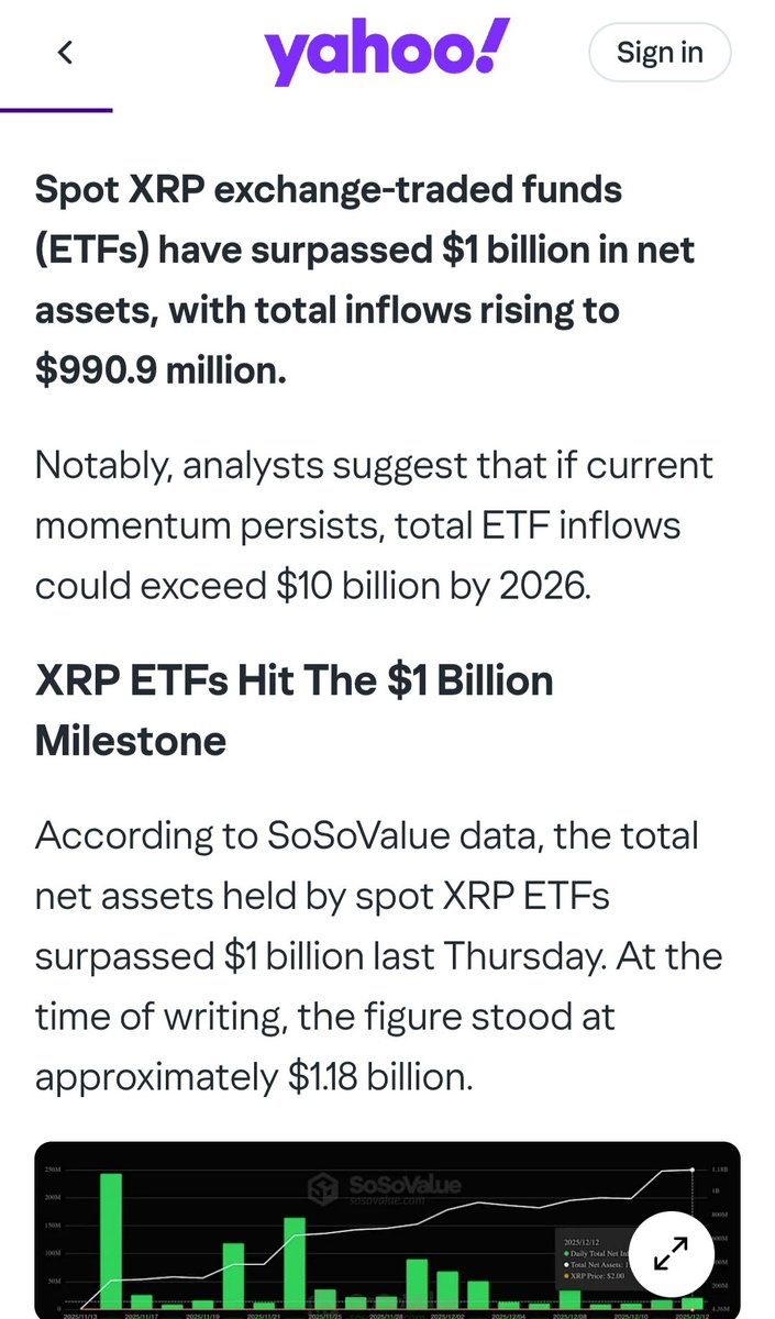 mrnguyen007's tweet image. 🚨 🚨 🚨 🚨 🚨:

XRP ETFs Top $1 Billion in Assets as Steady Inflows Set Stage for $10 Billion Boom. 📃 🪙 💰 🇺🇸 

BOOOOOOM! 🔥 🔥 🔥 🔥 🔥 

#XRP #RLUSD #XRPETF 💎 💎 💎 💎 💎 💎 💎 💎 💎 💎