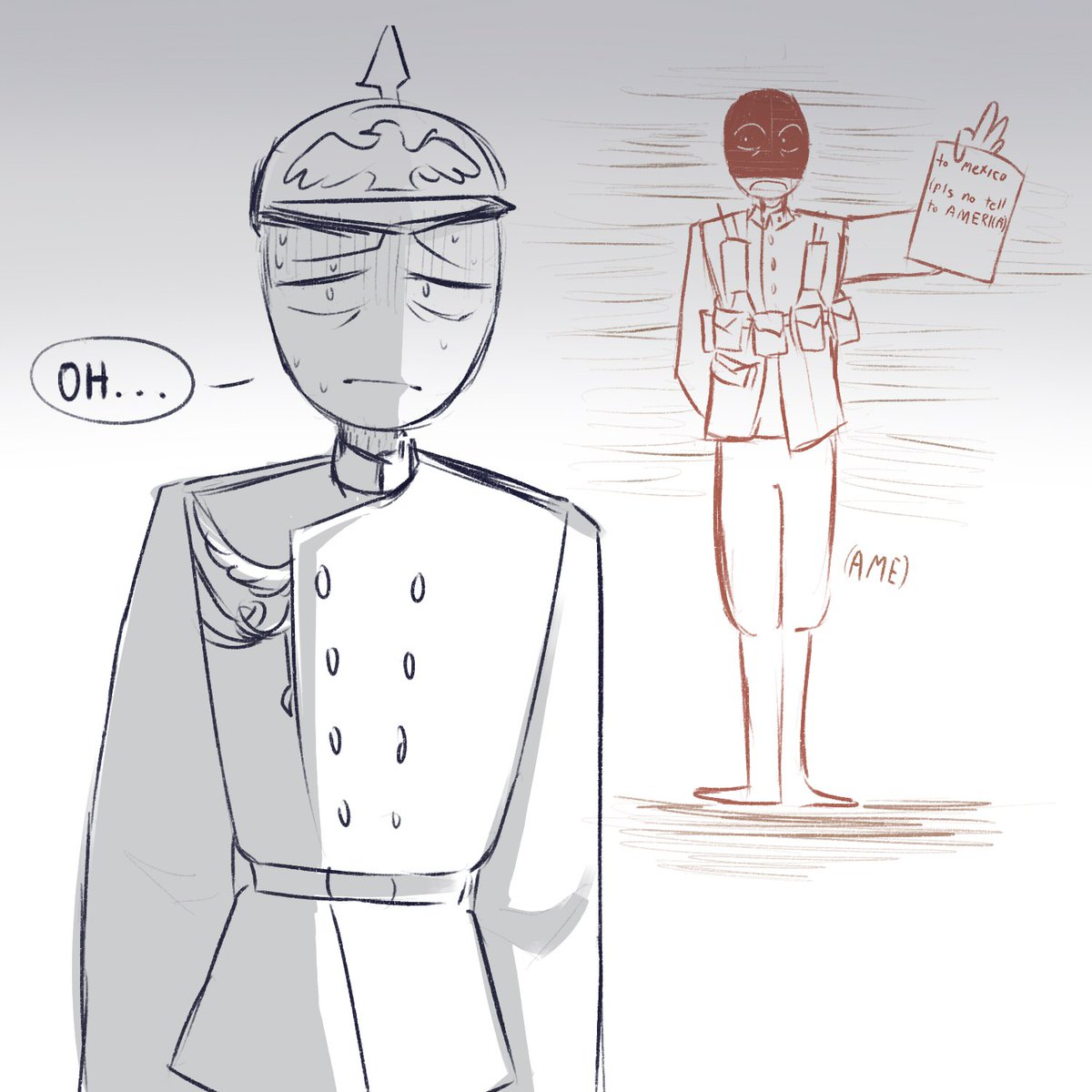 For the past month I've been trapped and drained of every single idea I had in my mind and this is the only thing I could pop out I'm gonna implode💔save meememrjdkqfjdkakhfkwlajsakal
#Countryhumans 
#countryhumansgermanempire 
#countryhumansamerica