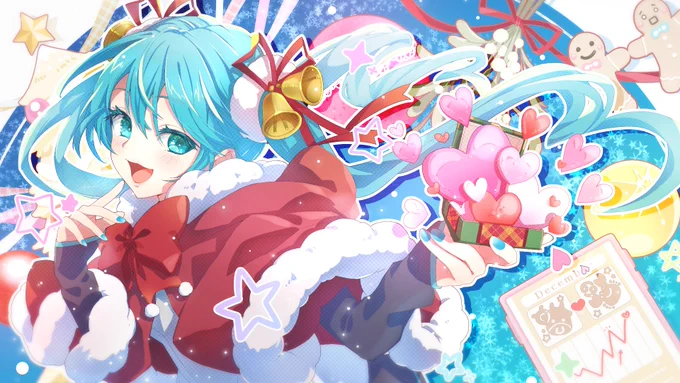犬Pさんの楽曲用イラスト描かせていただきました! クリスマスなミクさん～ミクさん久々に描いたけどやっぱ楽しかった～ #初音ミク