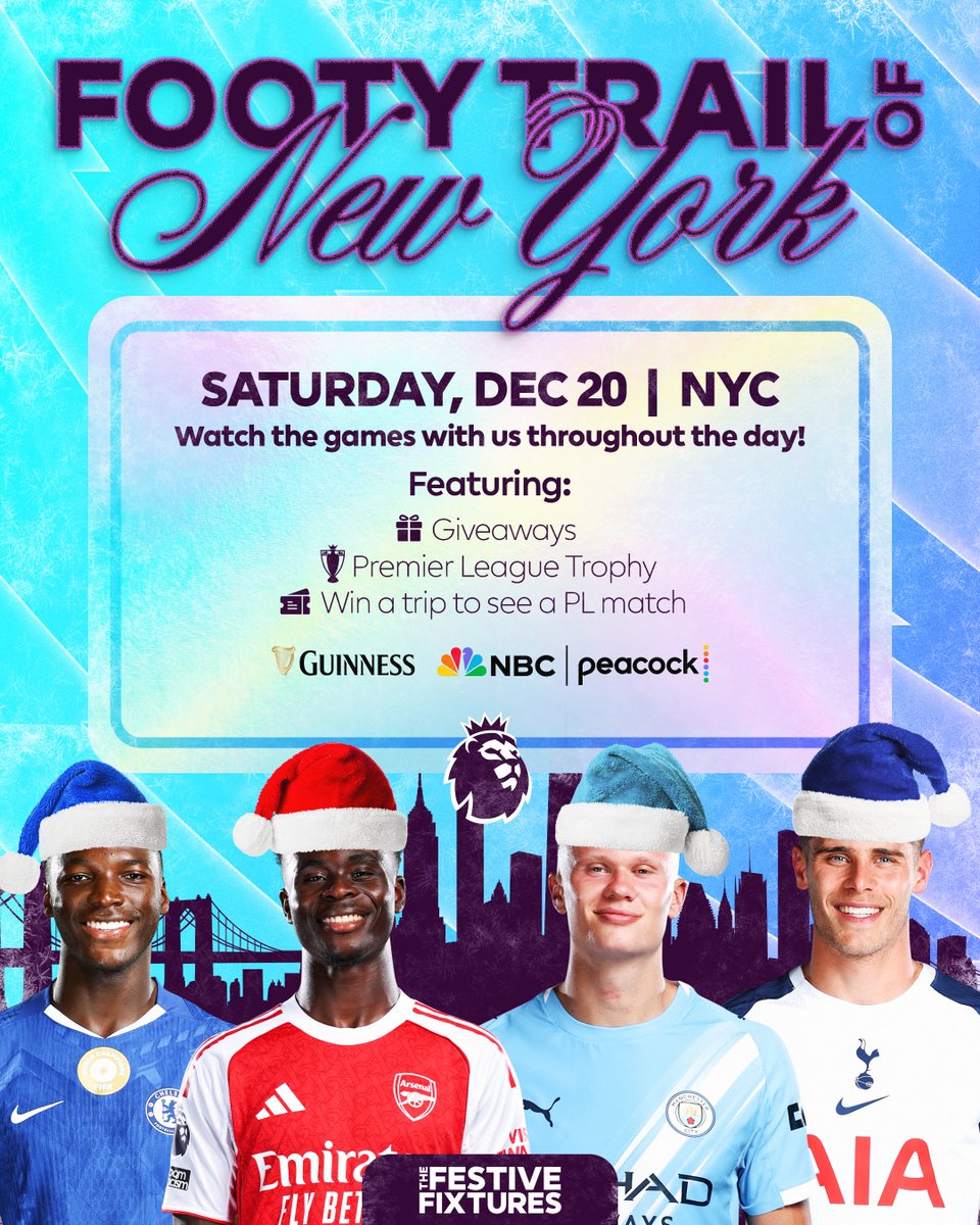 Join us in New York City for an all-day celebration of the start of the Festive Fixtures 🎅