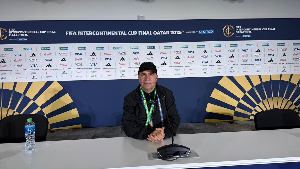 RAlokaby's tweet photo. Press Conference Luis Enrique .. Paris Saint Germain training at Ahmed Bin Ali Stadium ... Final Intercontinental Cup 2025 against Flamingo https://t.co/rSFye53n1Y
