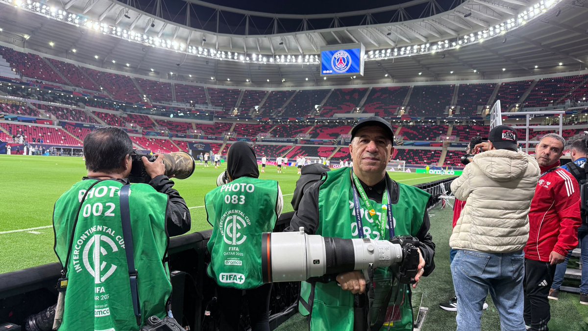 RAlokaby's tweet photo. Press Conference Luis Enrique .. Paris Saint Germain training at Ahmed Bin Ali Stadium ... Final Intercontinental Cup 2025 against Flamingo https://t.co/rSFye53n1Y