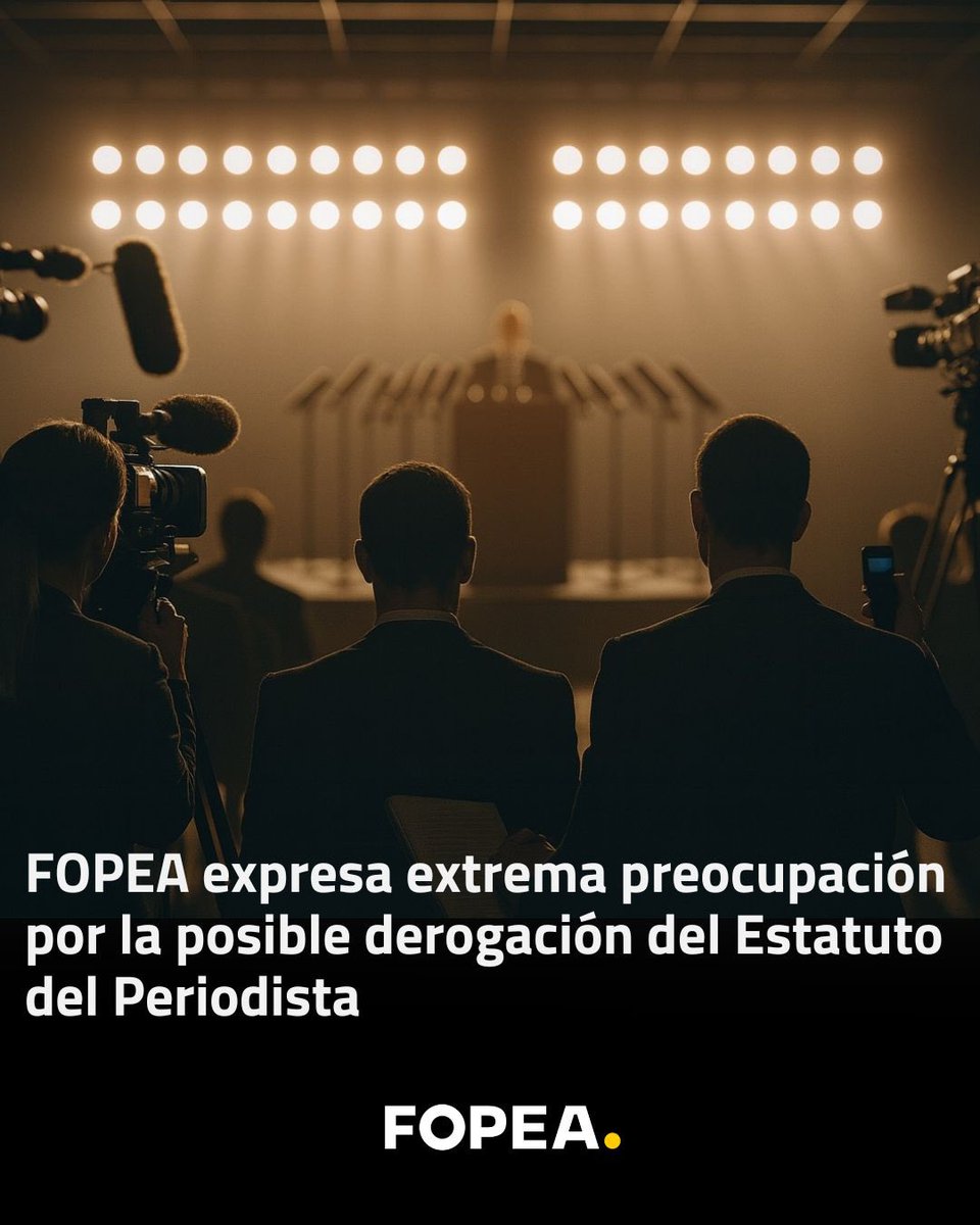 El Foro de Periodismo Argentino (FOPEA) advierte con extrema preocupación el impulso del Gobierno Nacional a la derogación del Estatuto del Periodista (Ley 12.908), un marco regulatorio fundamental para el ejercicio uniforme de la profesión en todo el país.