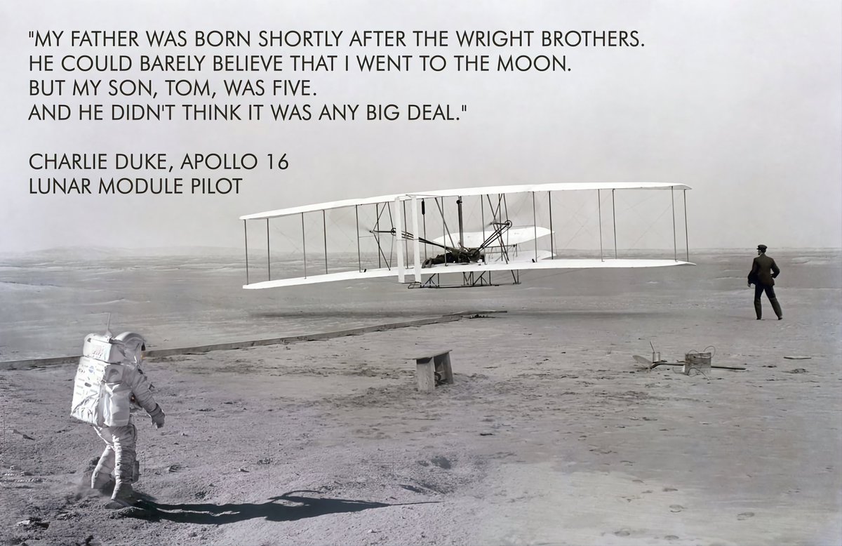 contactlight69's tweet image. The Wright Brothers flew for exactly 120 feet over 12 seconds on December 17, 1903.

Neil Armstrong and Buzz Aldrin walked on the moon on July 20, 1969.

Only 65 years, 7 months, 3 days later.

#Apollo11
contactlight.de