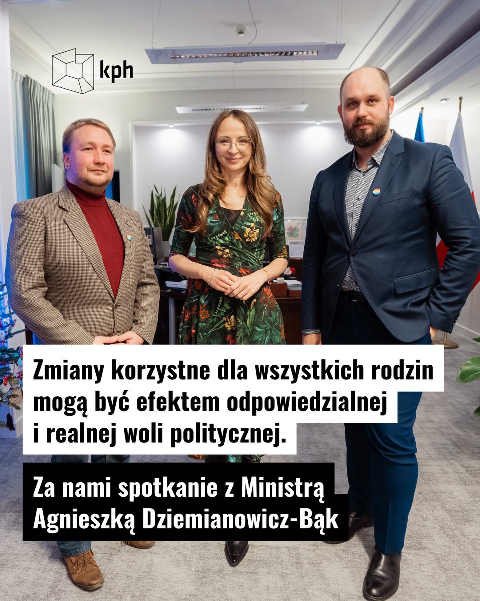 #LGBT Zmiany w dokumentach przyjazne dla osób transpłciowych, szersze rozumienie rodziny, dostęp do świadczeń opiekuńczych dla opiekunów faktycznych – to tylko część tematów, które poruszyliśmy dziś podczas spotkania z Ministrą @AgaBak 

🔗Czytaj więcej: kph.org.pl/za-nami-spotka…