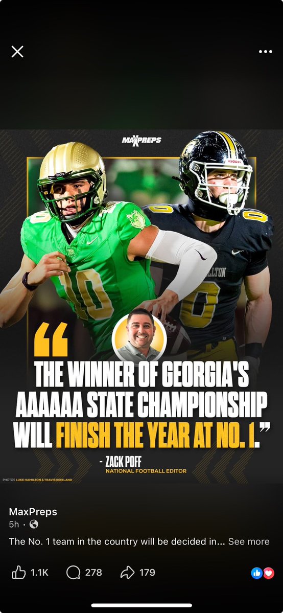 I did not mean to make all the Texas HS Football people mad.  I have great respect for Texas Football.  They are the 2nd best high school football playing state in the country.  Right behind Georgia!