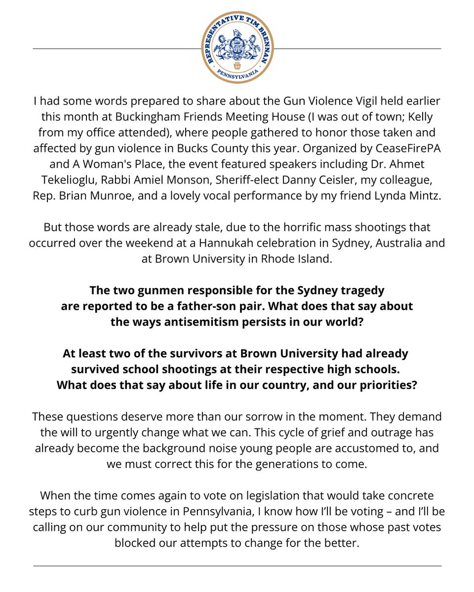 Rep. Tim Brennan tweet media