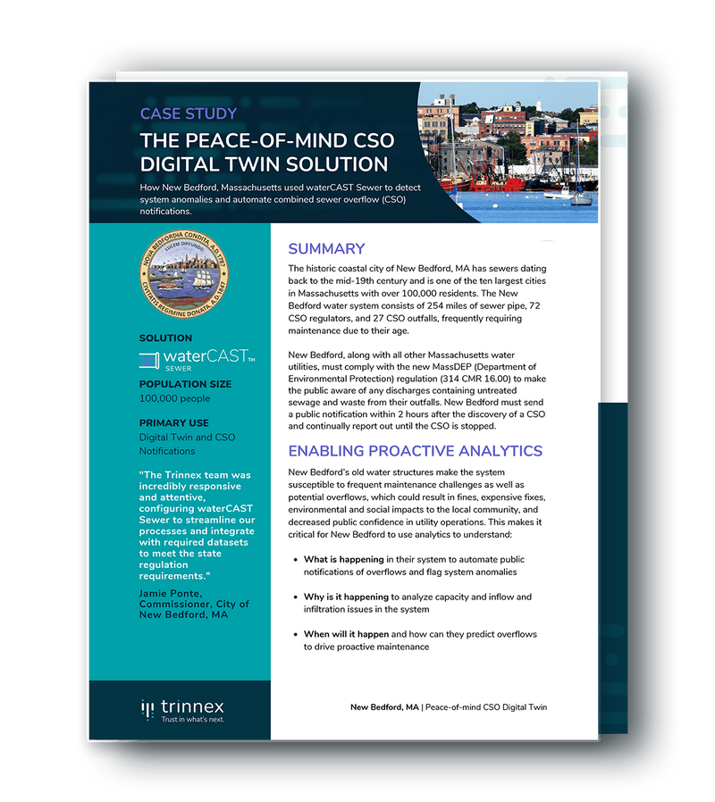 Using waterCAST Sewer, New Bedford, MA automated overflow notifications, identified anomalies, and tied maintenance activity to real-time data - saving time, reducing risk, and improving community health.

👉 bit.ly/3MDNsiJ