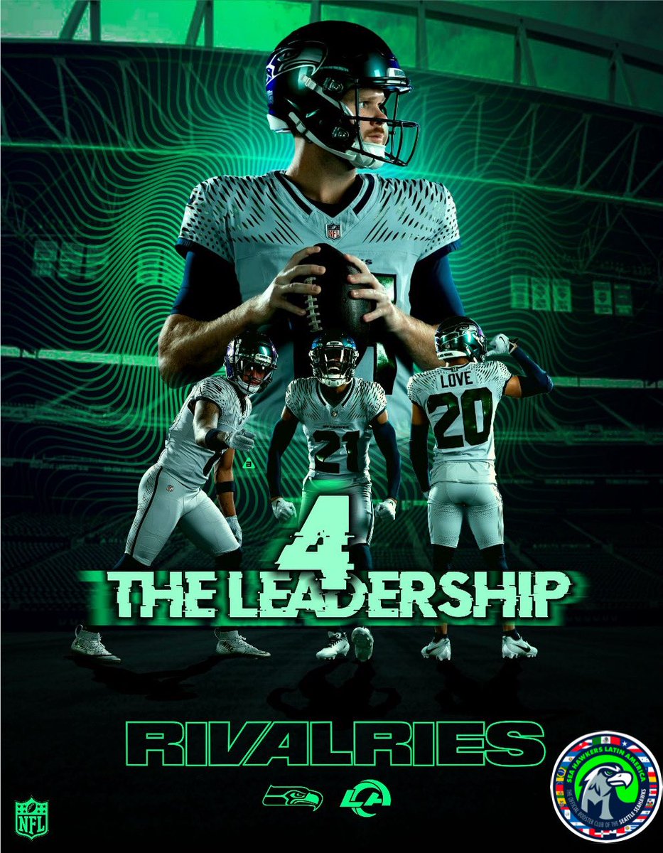 💚Rivalries💚
Este Jueves  @seahawks 🦅 estrena el nuevo uniforme #rivalries en @lumenfield 🤩 VS Rams 🐑
Será una gran batalla en el campo, que se tiene que ganar para tener el liderato😤 📸: @blackhooddesign23 <a href="/12s/">12s</a> <a href="/MundoNFL/">Mundo NFL</a> <a href="/nflmx/">NFL México</a> <a href="/SeaHawkersSpain/">Seahawkers Spain 🏈🎡</a> 

#GoHawks #12severywhere