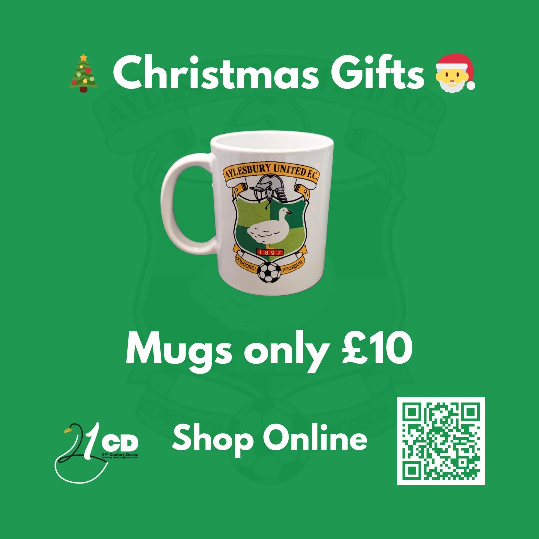 Remember there's still time to buy your loved one a special <a href="/AylesburyUtdFC/">Aylesbury United FC</a> gift this Christmas!! 💚🦆🎅🎄 aylesburyunited.square.site/product/aufc-m…