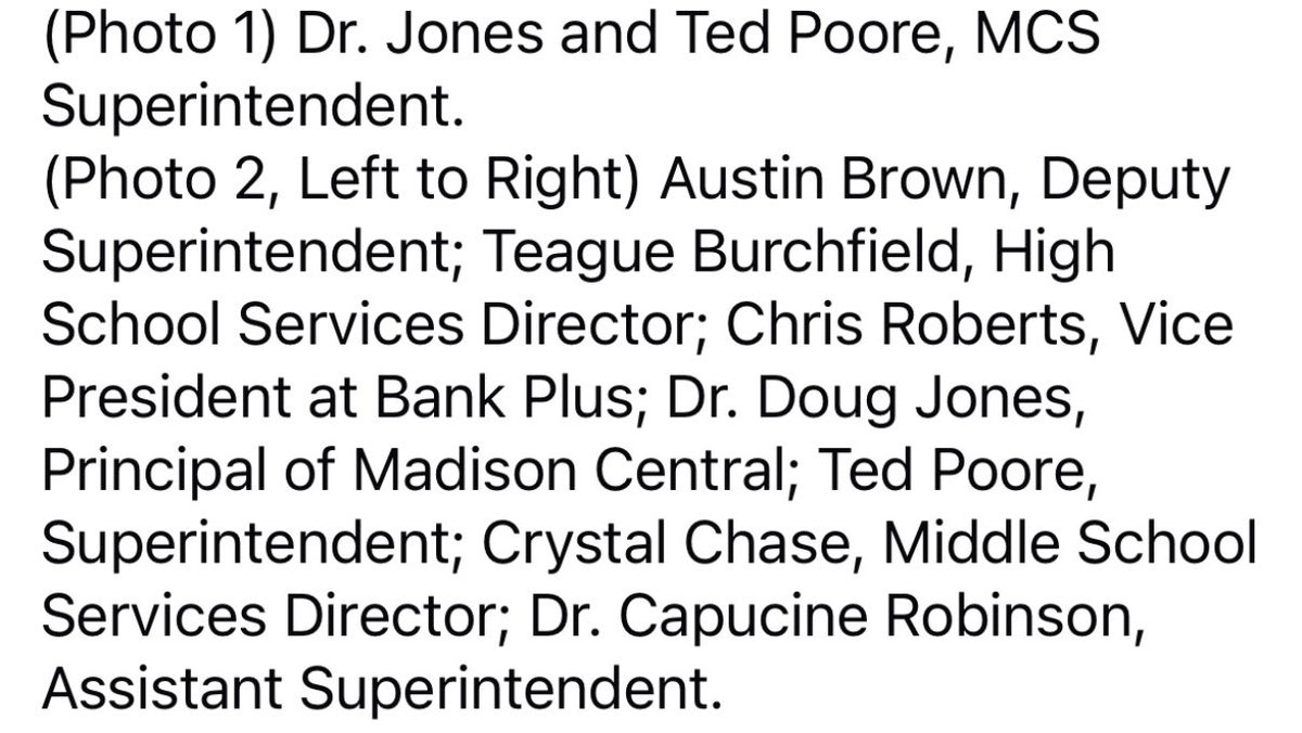 MCHSjags39110's tweet image. The Madison County Schools Principal of the Year is Dr. Doug Jones from Madison Central High School! Dr. Jones will represent our district for recognition at the state level - congratulations!
Thanks to Bank Plus for sponsoring these awards!
Congratulations Dr. Jones!