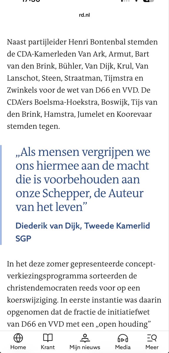 Voor wie denkt dat CDA met Bontenbal nog een principiële partij is op ethisch gebied: