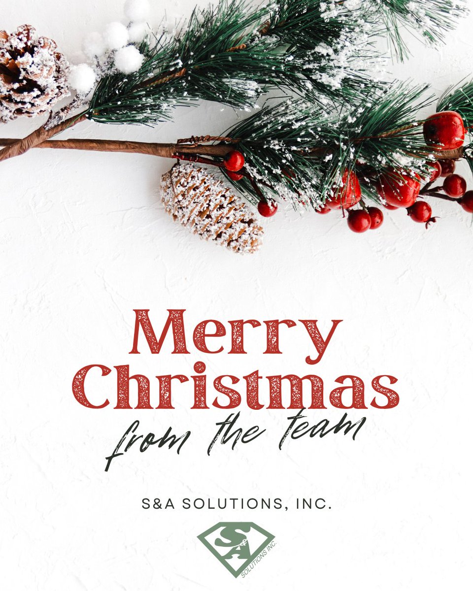 Merry Christmas from S&amp;A Solutions, Inc.!

Thank you for being part of our journey this year. Wishing you warmth, joy, and cheer this holiday season 🎁🎄