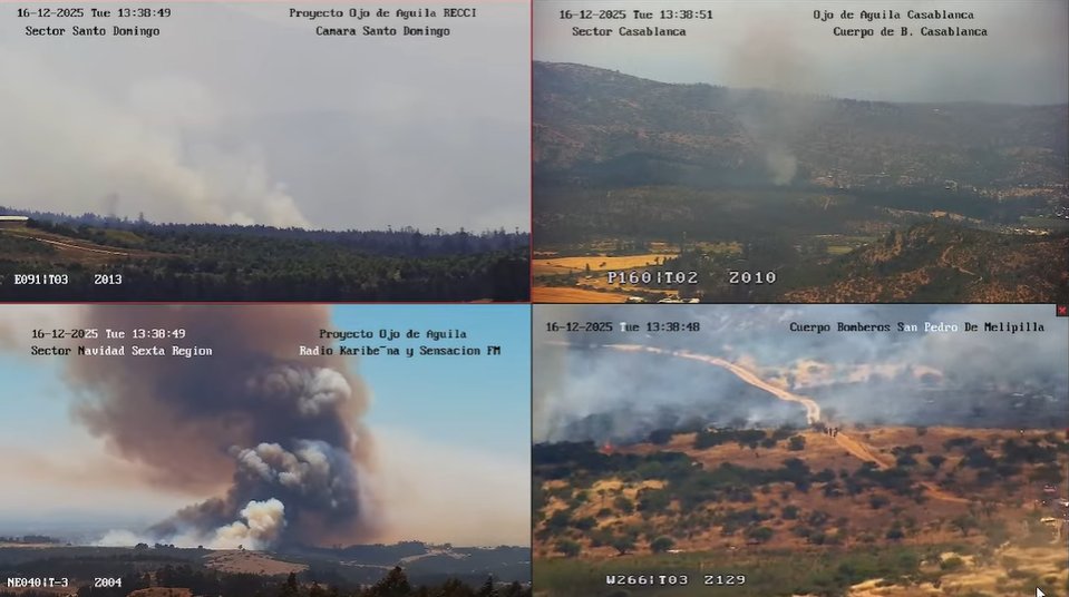 🚨 13:35 A esta hora se registran multiples focos de Incendio en la región de Valparaíso. El mas activo y preocupante en Bucalemito, Santo Domingo, reventando con fuerza. Otro en Las Dichas, Casablanca.
<a href="/alegriagonzaa/">Alejandro Alegria 🌴</a> <a href="/reddeemergencia/">Red de Emergencia ONG</a> <a href="/contrafuegocl/">🚫🔥Contrafuego</a> <a href="/RNEValparaiso/">RNE Región de Valparaíso</a>