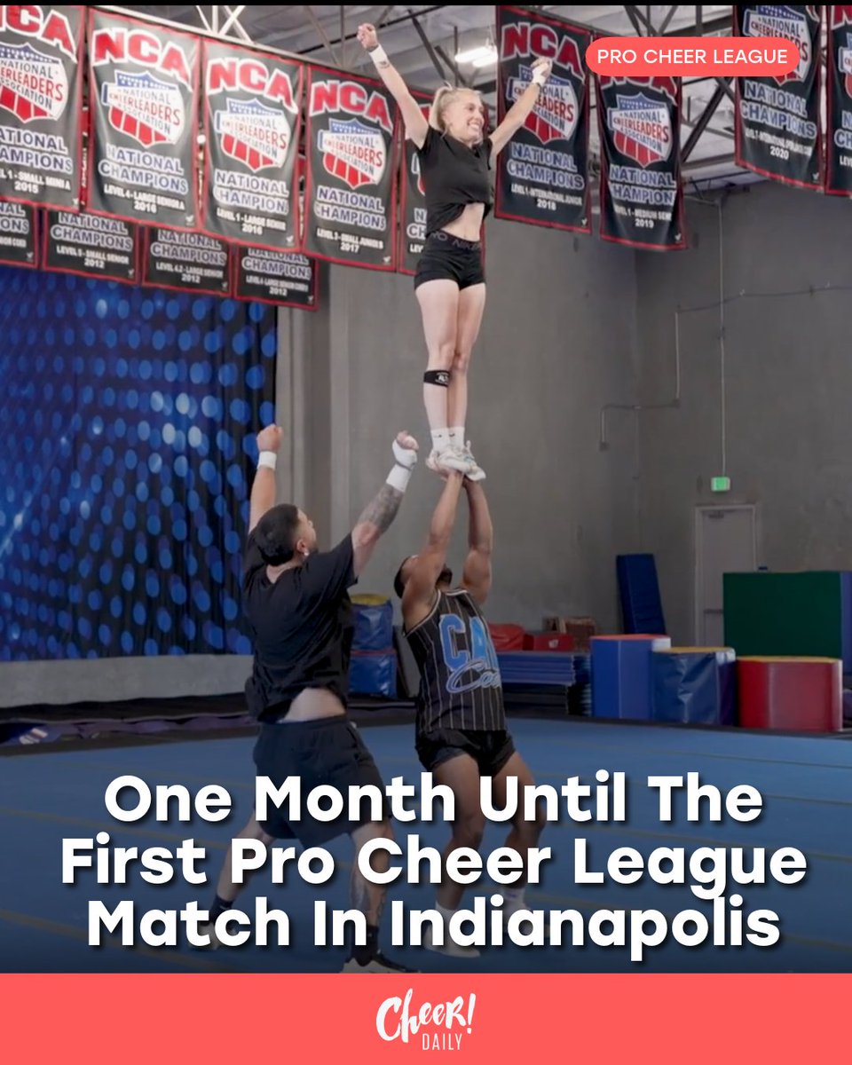 CheerDaily's tweet image. One month until the Pro Cheer League takes the mat for the first time in Indianapolis! Are you ready to see the next level of cheer with the best athletes in the industry?

The countdown to the pros starts NOW!
